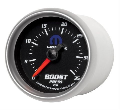 AutoMeter Gauge Boost 2-1/16in. 35PSI Mechanical Black Mopar