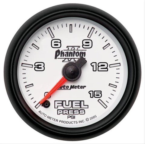 AutoMeter Gauge Fuel Press 2-5/8in. 15PSI Stepper Motor W/ Peak & Warn Phantom II