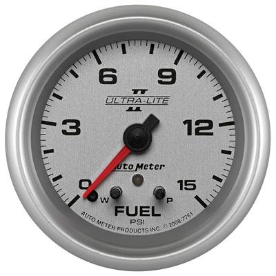 AutoMeter Gauge Fuel Press 2-5/8in. 15PSI Stepper Motor W/ Peak & Warn Ultra-Lite II