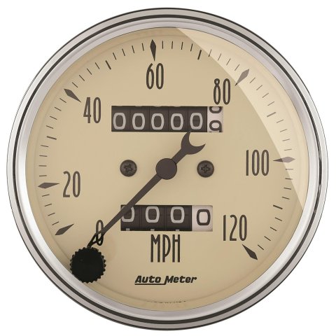 AutoMeter Gauge Kit 5 Pc. 3-1/8in. & 2-1/16in. Mech. Speedo. Wtmp & Oilp Antique Beige