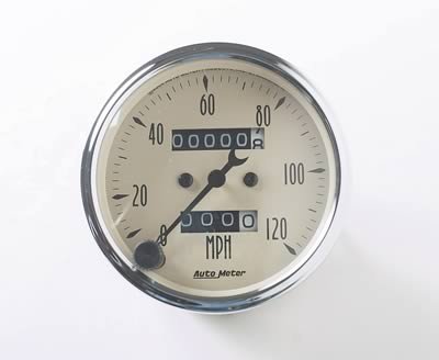 AutoMeter Gauge Speedometer 3-1/8in. 120MPH Mechanical Antique Beige