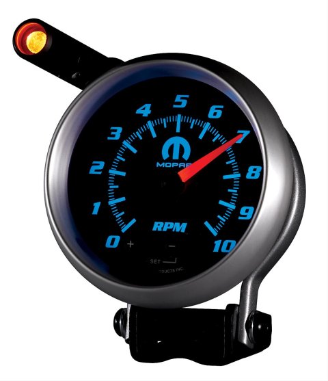 AutoMeter Gauge Tach 3-3/4in. 10K RPM Pedestal W/ Ext. Quick-Lite Black Mopar