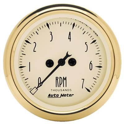 AutoMeter Gauge Tachometer 2-1/16in. 7K RPM In-Dash Golden Oldies