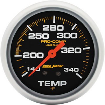 AutoMeter Gauge Temperature 2-5/8in. 140-280 Deg. F Liquid Filled Mech 8ft. Pro-Comp