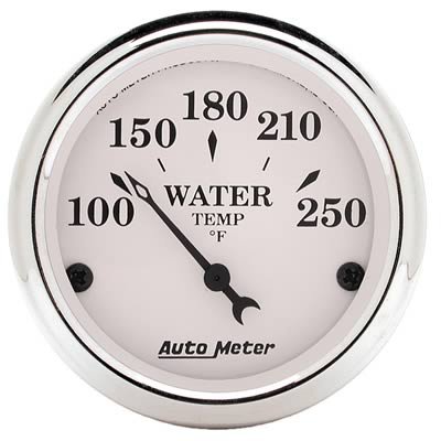 AutoMeter Gauge Water Temp 2-1/16in. 250 Deg. F Elec Old Tyme White