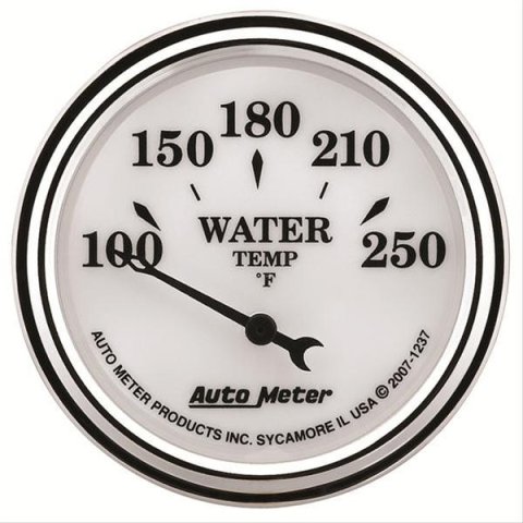 AutoMeter Gauge Water Temp 2-1/16in. 250 Deg. F Elec Old Tyme White II