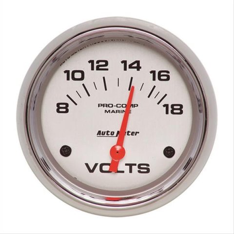 AutoMeter Gauge Voltmeter 2-5/8in. 18V Electric Marine Chrome