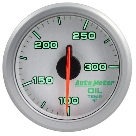 Autometer Airdrive 2-1/6in Oil Temp Gauge 100-300 Degrees F - Silver