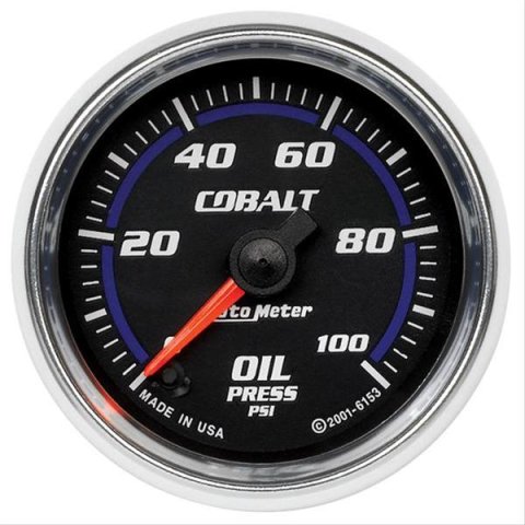 Autometer Cobalt Oil Pressure Gauge 2 5/8in 100PSI Stepper Motor w/ Peak and Warn