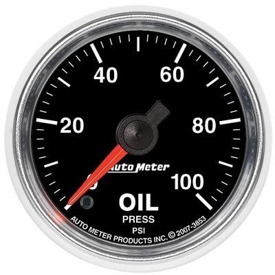 Autometer GS Series 2-1/16in Oil Pressure Gauge 100PSI Electric Full Sweep