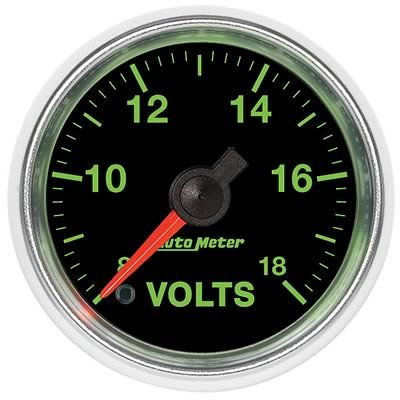 Autometer GS Series 2-1/16in Voltmeter 18V Electrical Gauge Full Sweep