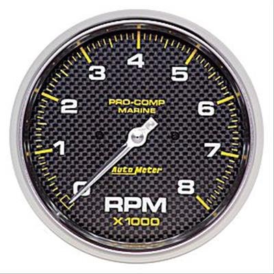 AutoMeter Marine Carbon Fiber 5in In-Dash Tachometer 0-8000 RPM