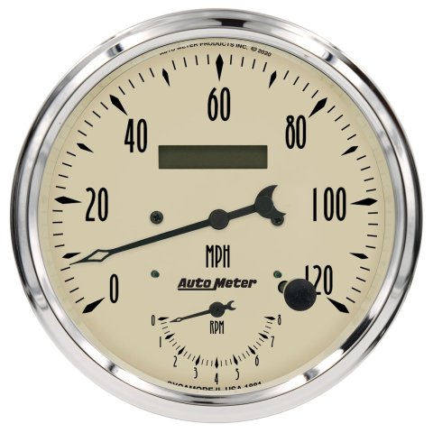 Autometer Antique Beige Tach/Speedo 5in. - 120mph & 8k RPM