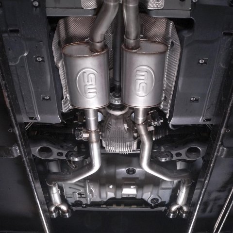 Stainless Works 15-19 Dodge Challenger 6.2L/6.4L Hemi 3in Redline Catback X-Pipe w/4in Quad Tips