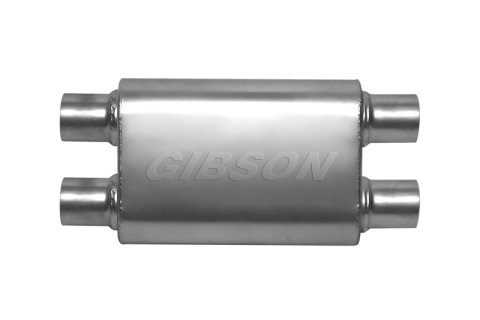 Gibson CFT Superflow Dual/Dual Oval Muffler - 4x9x18in/3in Inlet/2.5in Outlet - Stainless