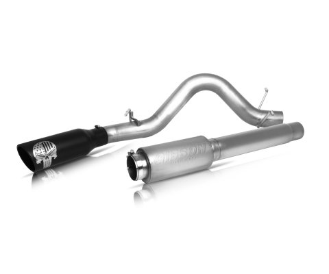 Gibson 14-18 GMC Sierra 1500 SLT 6.2L 4in Patriot Skull Series Cat-Back Single Exhaust - Stainless