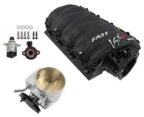 FAST LSXR 102MM Rect Port Intake Manifold - Black w/ 102MM Big Mouth Billet Throttle Body (Kit)