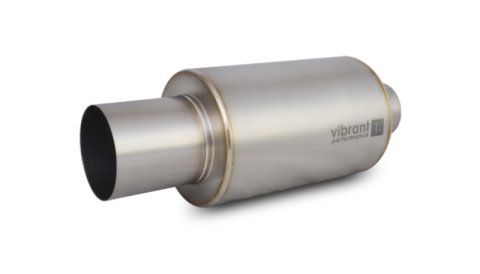 Vibrant Titanium Muffler w/Straight Cut Natural Tip 2.5in. Inlet / 2.5in. Outlet