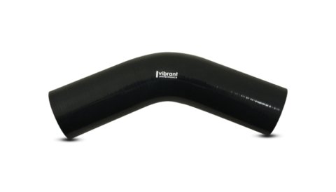 Vibrant 4 Ply Reinforced Silicone Elbow Connector - 5in ID x 4in Leg 45 Deg Elbow (BLACK)
