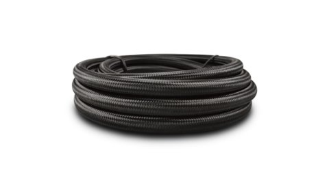 Vibrant -4 AN Black Nylon Braided Flex Hose w/ PTFE liner (5FT long)