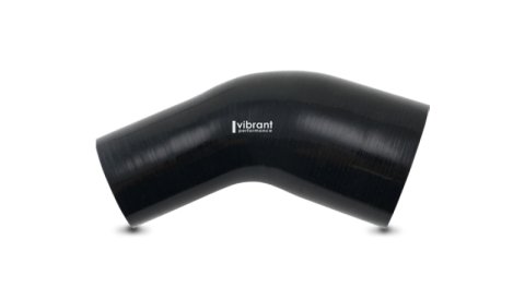 Vibrant 3.50in ID x 4in ID Gloss Black Silicone 45 Degree Transition Elbow