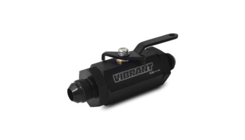 Vibrant -16AN to -16AN Male Shut Off Valve - Black