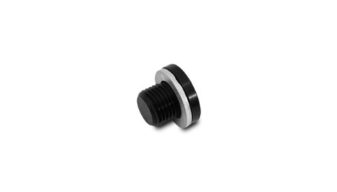 Vibrant M12 x 1.25 Metric Aluminum Port Plug with Crush Washer
