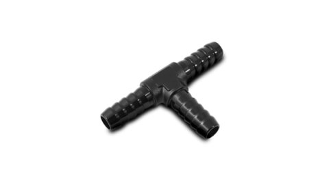 Vibrant 5/32in Barbed Tee Adapter - Black Anodized