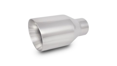 Vibrant 2.50in Inlet I.D. 3.50in Outlet O.D. Round Stainless Steel Tip (Double Wall Angle Cut)
