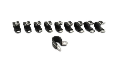 Vibrant Stainless Steel Cushion P-Clamp for 0.3125in OD Hose (10 Pack)