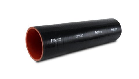 Vibrant Silicone Straight Hose Coupler 0.50in ID x 12.00in Long - Gloss Black