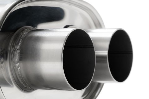 Vibrant Universal Streetpower 2.25in Stainless Steel Dual In-Out Oval Muffler