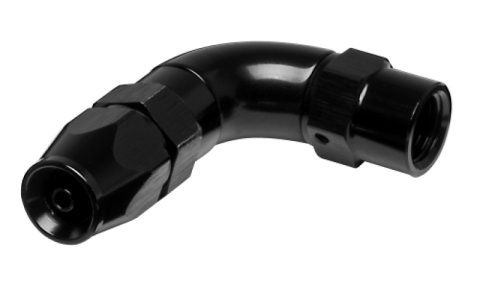 Vibrant -3AN 90 Degree High Flow Hose End Fitting for PTFE Lined Hose - Aluminum