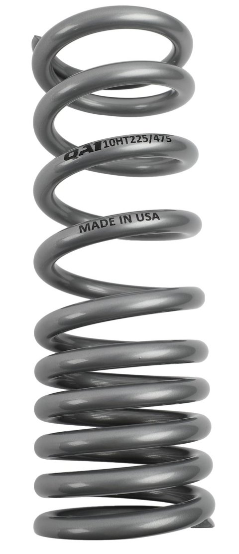 QA1 2-1/2in ID Variable Rate High Travel Spring - 10in Length x 225/475lbs/in - Silver Powder Coated