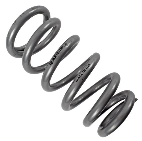 QA1 3-1/2in ID Tapered High Travel Spring - 10in Length x 650lbs/in - Silver Powder Coated