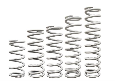 QA1 2-1/2in ID Variable Rate High Travel Spring - 12in Length x 175/350lbs/in - Silver Powder Coated