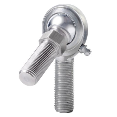 QA1 C Series 2-Pc Rod End - Male/Left Hand - .625in Bore x 3/4-16 w/Stud & Zerk - Carbon Steel