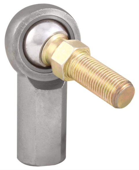 QA1 K Series 3-Pc Rod End - Female/Right Hand - .3125in Bore x 5/16-24 w/Stud - Carbon Steel w/PTFE