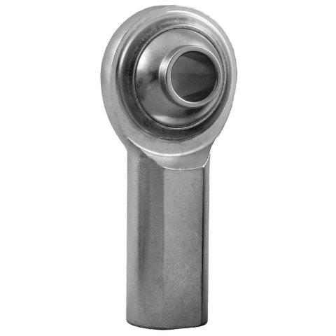 QA1 PCY Series 2-Pc Rod End - Female/Left Hand - .375in Bore x 3/8-24 - Hi-Misalign - Steel w/PTFE