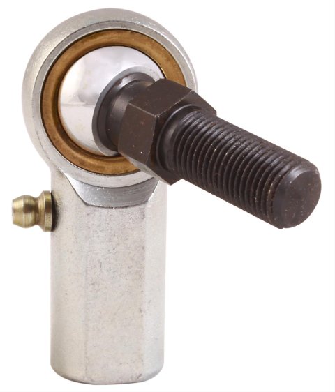 QA1 V Series 3-Pc Rod End - Female/Right Hand - 5mm Bore x M5x.08 w/Stud & Zerk - Carbon Steel