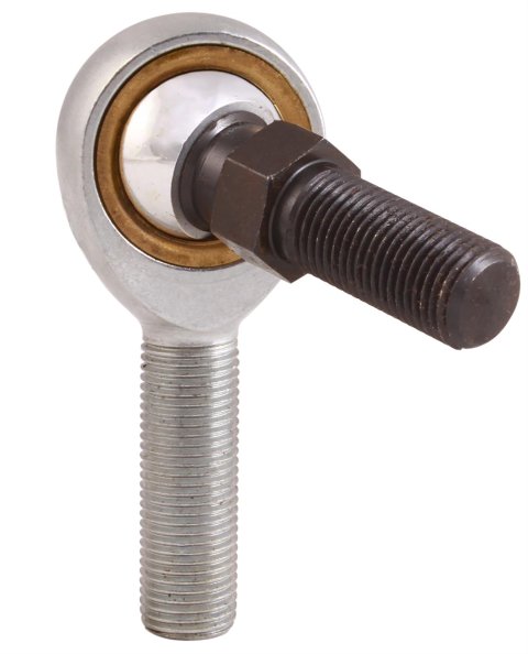 QA1 V Series 3-Pc Rod End - Male/Left Hand - 12mm Bore x M12x1.75 w/Stud - Carbon Steel