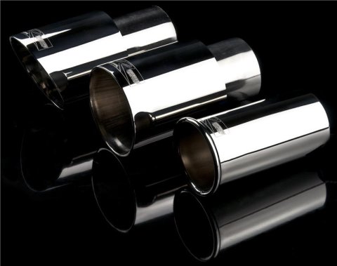Weapon R Universal Black Exhaust Tips 4in Slant 2.5in Inlet/4in Outlet Neo-Titanium