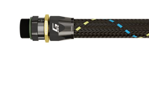 GReddy AN12 STRAIGHT ORB MALE BLACK/GOLD ANODIZED