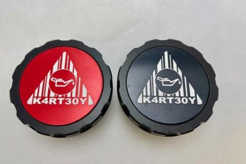 Kartboy Subaru Oil Cap w/Black and Red Center Logo Inserts