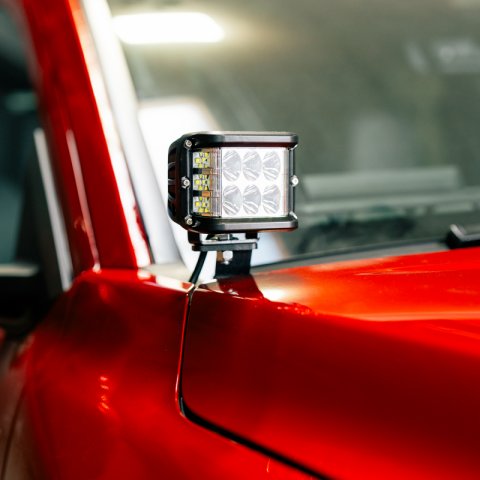 Cali Raised 2024+ Toyota Tacoma Ditch Light Bracket Kit - 2 3.5 Inch Round Cannon Pods/Toyota OEM