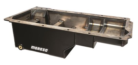 Moroso GM LS Swap (w/Rear Sump & Spin-On Oil Filter Adapter) Wet Sump 7qt 6in Steel Oil Pan