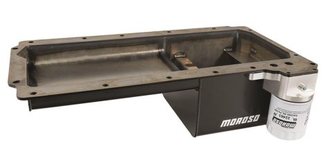 Moroso GM LS Swap (w/Rear Sump & Spin-On Oil Filter Adapter) Wet Sump 5qt 6in Steel Oil Pan