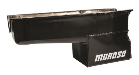 Moroso 80-85 Chevrolet SBC (w/Passenger Side Dipstick) Wet Sump 7qt 9.5in Steel Oil Pan - Black