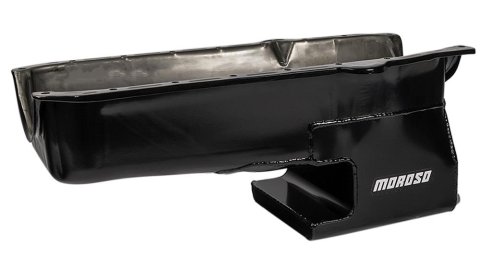 Moroso 86-Up Chevrolet Small Block (w/1 Piece Rear Main Seal) Wet Sump 6qt 9in Steel Oil Pan - Black