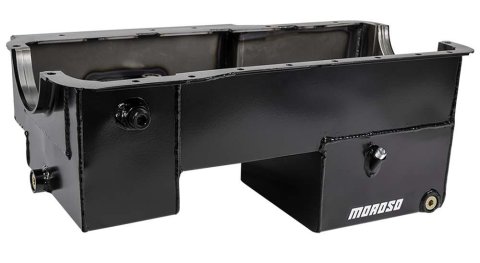 Moroso Ford 289-302 (w/Rear Sump & Billet End Seals) Power Pouch Wet Sump 7qt 9in Steel Oil Pan
